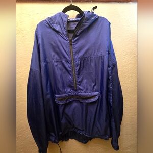 Vintage FILA Anorak Windbreaker | 90s Blue Half-Zip Packable Jacket | XL